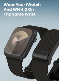 Moxedo Moxedo Hybrid Fit-Weave Nylon Braided Band Adjustable Replacement Strap Compatible for iWatch and Whoop 4.0 Wearable Health and Fitness Tracker - Black  - Image 3