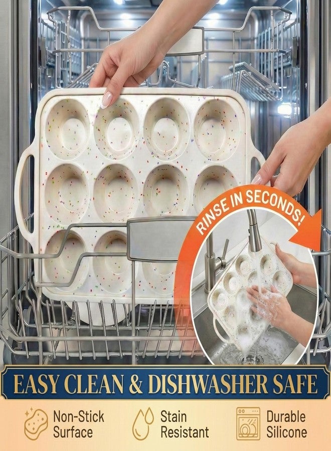 BAKE BOSS صينية مافن عادية من بيك بوس، ١٢ كوب - عبوة واحدة - كريمة - Image 5
