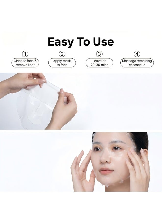 HFRUI Hyaluronic Acid Repair Sheet Mask - Deep Hydration & Skin Repair - Microcrystalline Hydrolyzed Collagen & Tremella Extract - Soothing Care for Sensitive Skin - 4 MASKS EA,Total 2 Boxes - Image 3