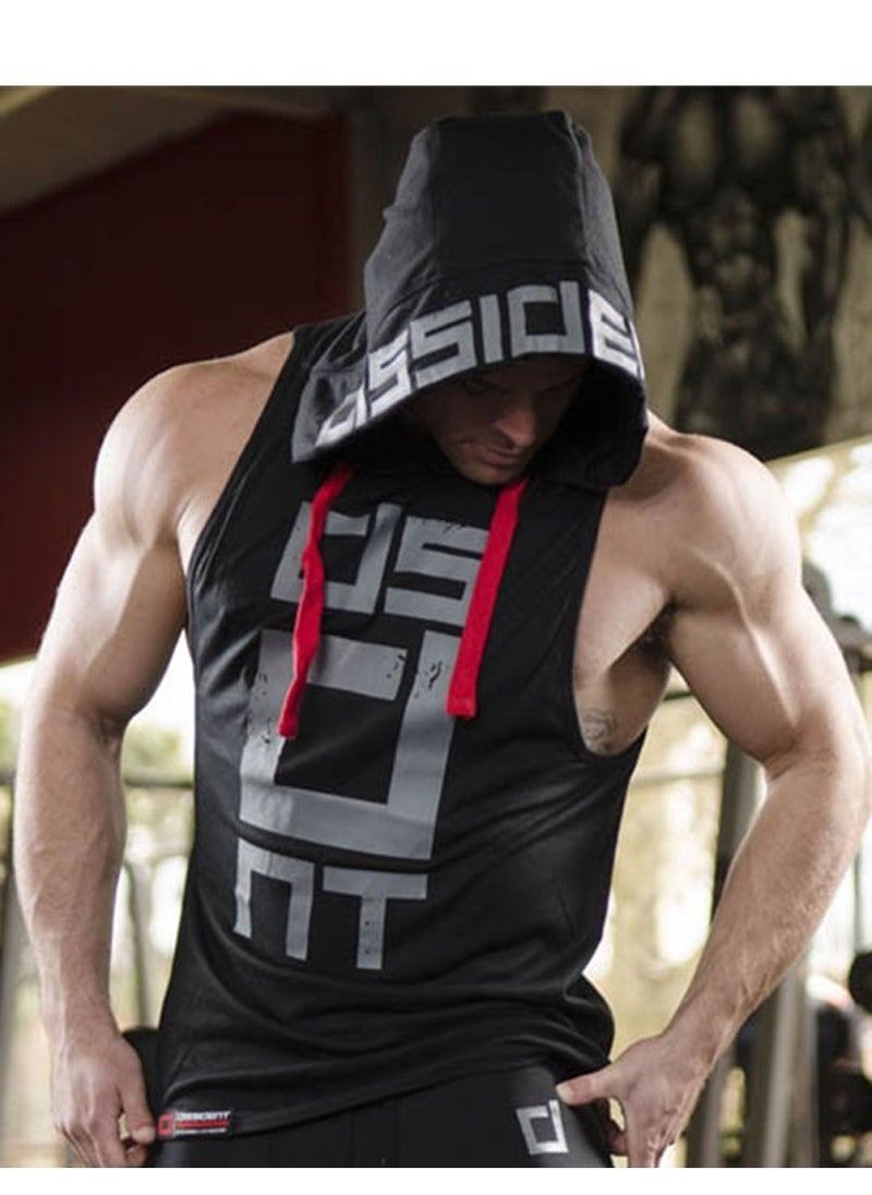 Al Aoyama Men's Workout Hooded Tank Tops Sports Training Sleeveless Gym  - Image 2