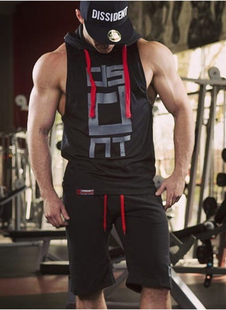 Al Aoyama Men's Workout Hooded Tank Tops Sports Training Sleeveless Gym  - Image 4