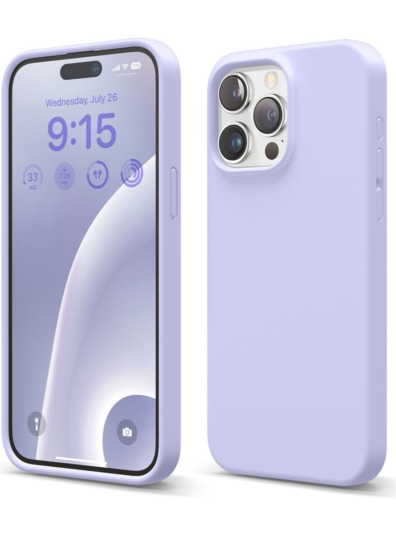 Elago Liquid Silicone for iPhone 15 Pro MAX Case Cover Full Body Protection, Shockproof, Slim, Anti-Scratch Soft Microfiber Lining - Purple - Image 1