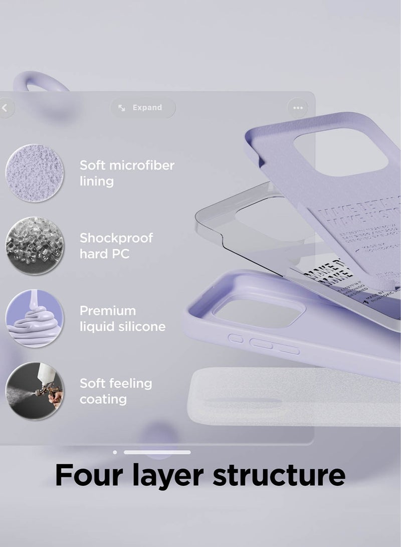 Elago Liquid Silicone for iPhone 15 Pro MAX Case Cover Full Body Protection, Shockproof, Slim, Anti-Scratch Soft Microfiber Lining - Purple - Image 4