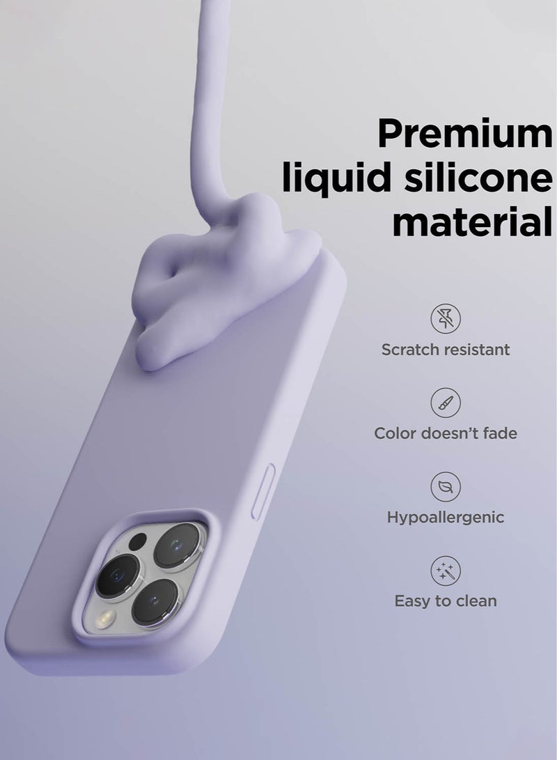 Elago Liquid Silicone for iPhone 15 Pro MAX Case Cover Full Body Protection, Shockproof, Slim, Anti-Scratch Soft Microfiber Lining - Purple - Image 3