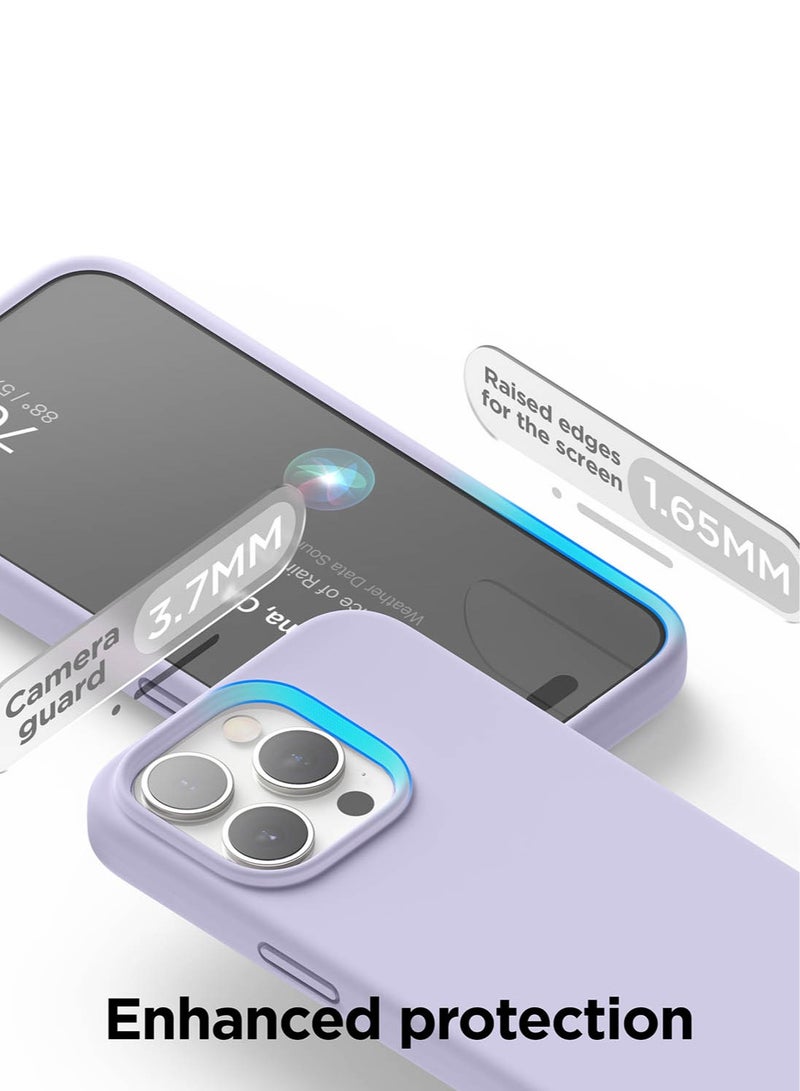 Elago Liquid Silicone for iPhone 15 Pro MAX Case Cover Full Body Protection, Shockproof, Slim, Anti-Scratch Soft Microfiber Lining - Purple - Image 5