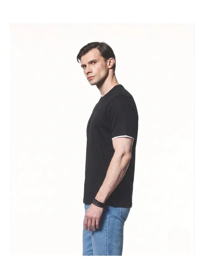 Liwali Contrast-Detail Cotton Modal T-Shirt.