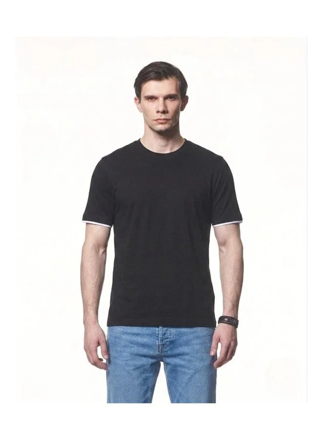 Liwali Contrast-Detail Cotton Modal T-Shirt.