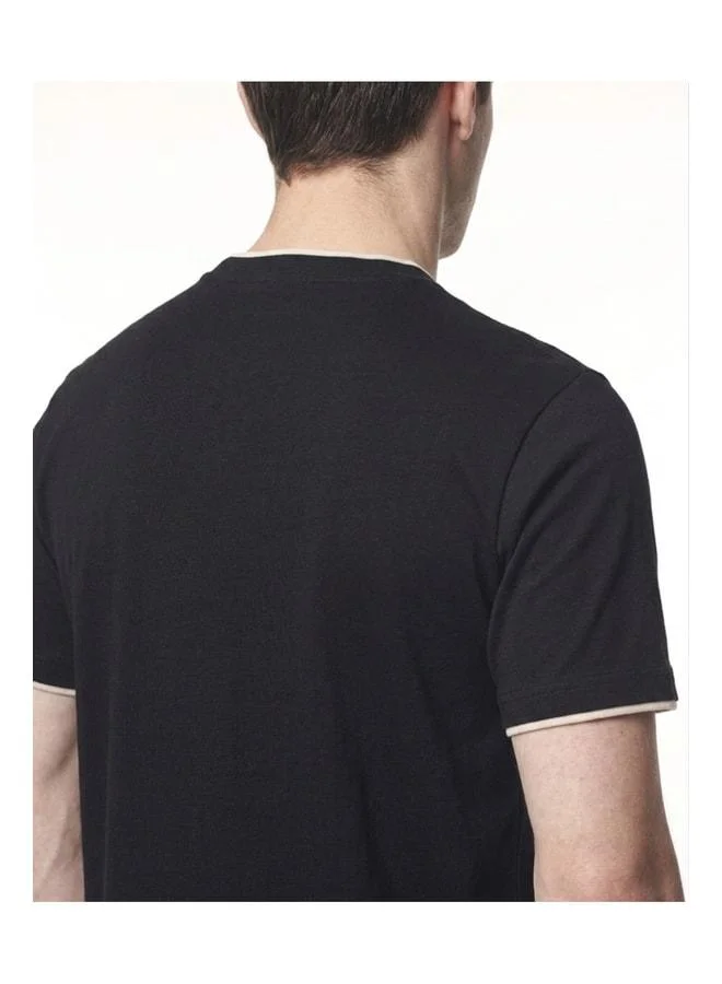 Liwali  Contrast-Detail Cotton Modal T-Shirt. for Men | Best Price UAE