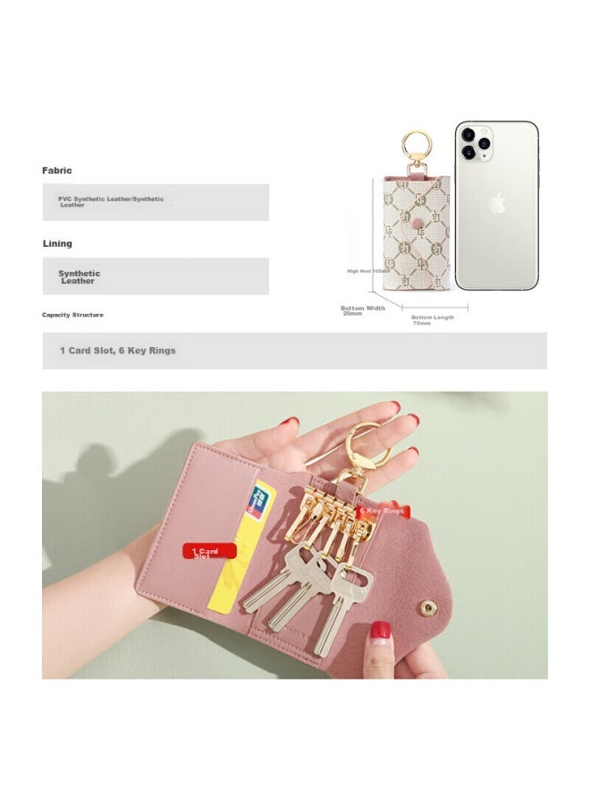 Golf Golf Key Case For Women, Retro Printed Multifunctional Storage Bag, Card Holder, Trendy Classic Key Pouch, Keychain Gift Box Set - Image 3