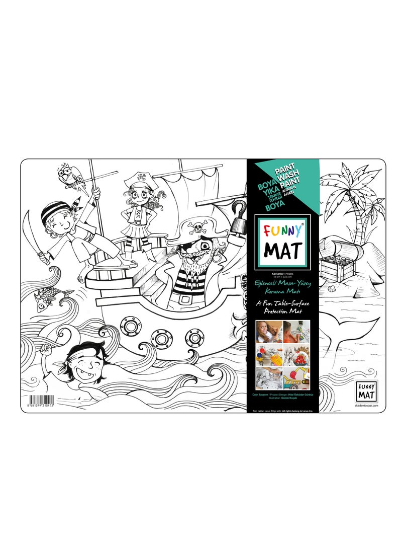 Funny Mat Washable Silicone Coloring Pads Notebooks and Mat Pirates - Image 1