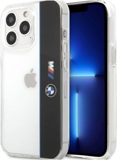 BMW Bmw M Collection Pc/Tpu Hard Case Vertical Blue Line & Black Stripe For Iphone 13 Pro 6.1 Inches - Transparent  - Image 1
