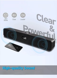 BONKS Computer Speakers with 3.5 mm Aux, Small PC Speakers Powered by USB, Wired USB Desktop Speaker, USB Soundbar for Monitor, Mini Stereo Speaker for PC, Tablets, Laptop, Tablets, Xbox, Plug and Play  - Image 3