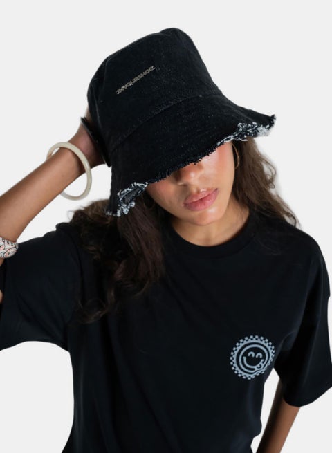 Black Denim Bucket Hat