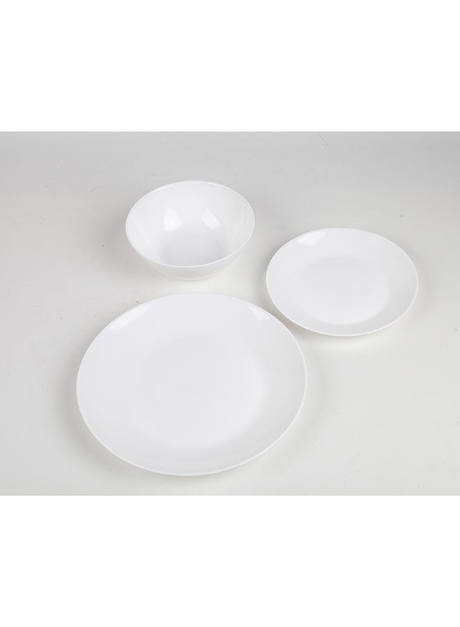 ايست من نون طقم أطباق عشاء مكون من 12 قطعة، 4 أطباق، أطباق عشاء بيضاء من زجاج الأوبال خفيف الوزن، آمنة للغسالة والميكروويف - Image 2