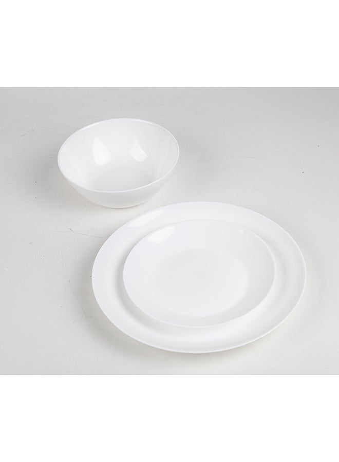 ايست من نون طقم أطباق عشاء مكون من 12 قطعة، 4 أطباق، أطباق عشاء بيضاء من زجاج الأوبال خفيف الوزن، آمنة للغسالة والميكروويف - Image 4