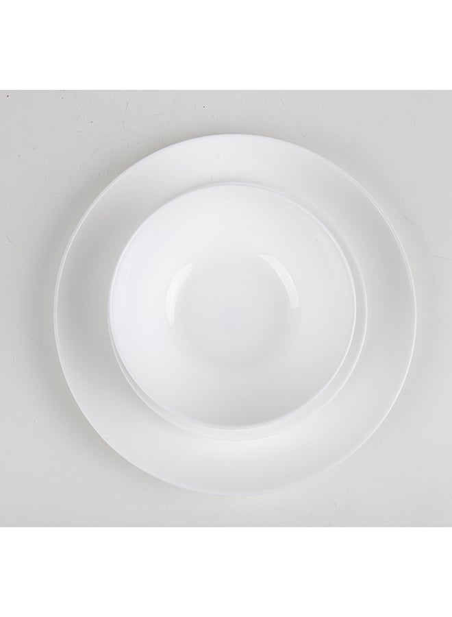 ايست من نون طقم أطباق عشاء مكون من 12 قطعة، 4 أطباق، أطباق عشاء بيضاء من زجاج الأوبال خفيف الوزن، آمنة للغسالة والميكروويف - Image 3