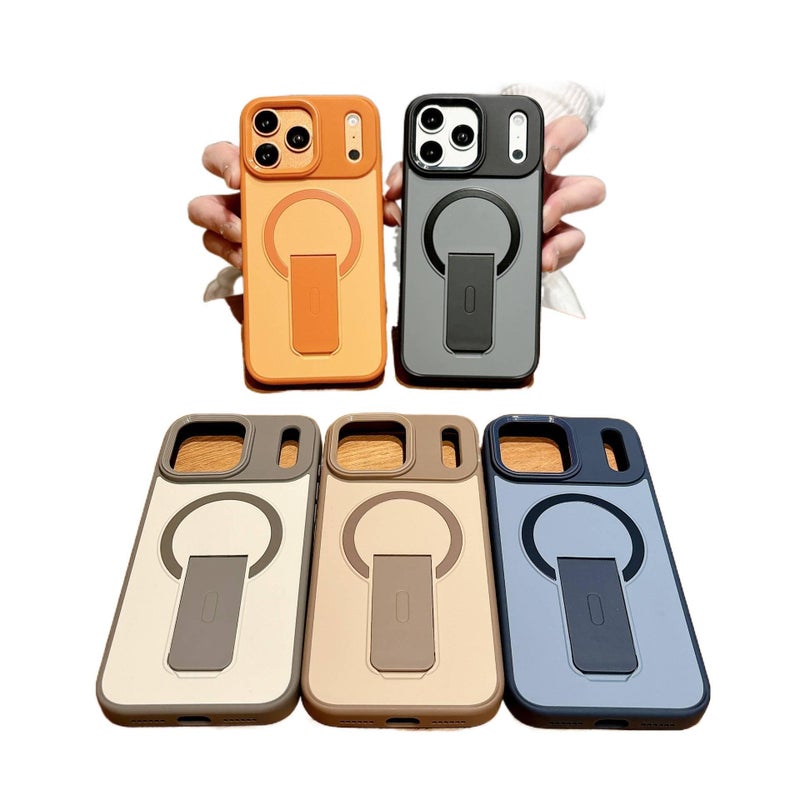 MagSafe iPhone 17 Pro Max Acrylic Case Protective for iPhone 17 17 Air 17 Pro 17 Pro Max with Kickstand and Skin Feel in Desert Gold - Image 3