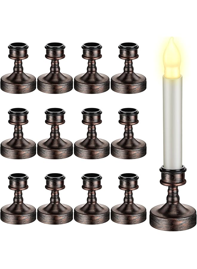Taper Candle Holder, 12 Pieces Candle Sticks Holder, Candlestick Holder Decor for Various Shapes of Candles, Pillar Candle Holder for Table Centerpieces Wedding Dinner