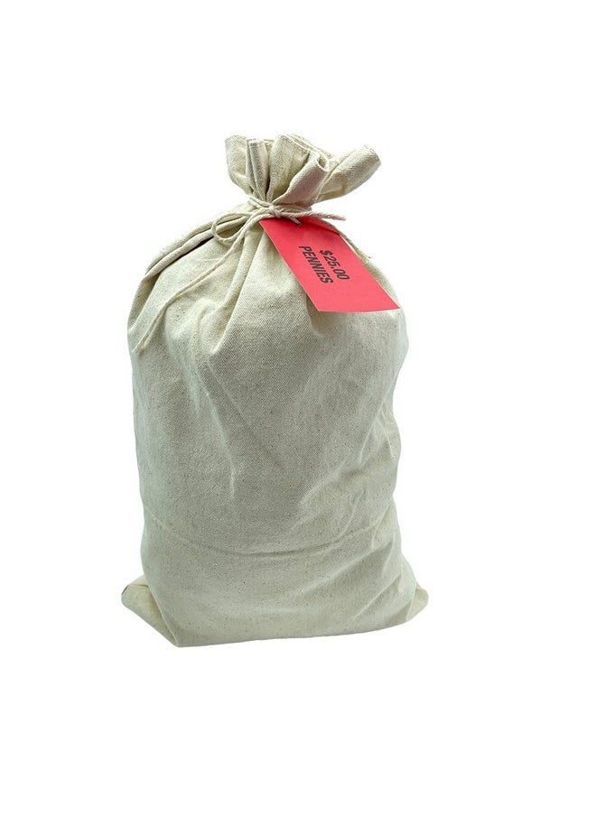 Huron - Canvas Commercial Heavy Duty Coin Currency Bank Deposit Bag 12X19 (1/5/10/50/200) (5 Pc) - Image 1