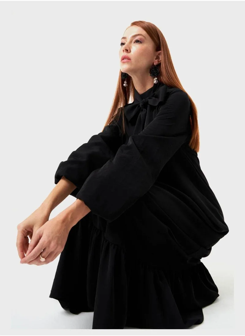 MIZALLE Tie Knitted Dress