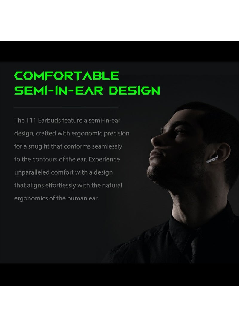 BLACK SHARK - Black Shark T11 Wireless Bluetooth Earbuds with Active Noise Canceling, Bluetooth 5.3, 30 Hour Battery Life, RGB Lighting Effects (Gray) - Image 1