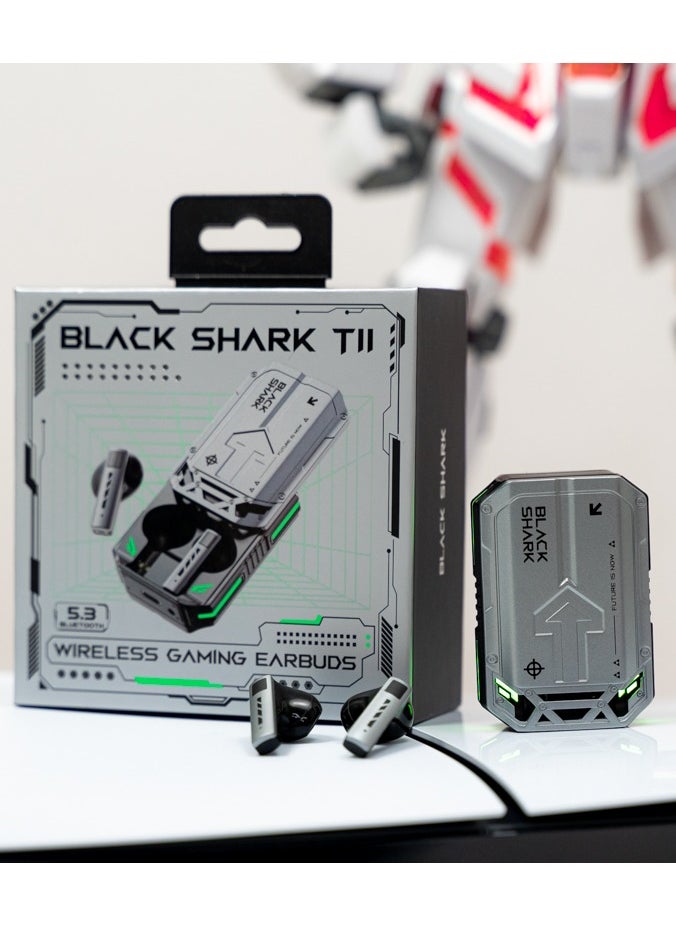 BLACK SHARK - Black Shark T11 Wireless Bluetooth Earbuds with Active Noise Canceling, Bluetooth 5.3, 30 Hour Battery Life, RGB Lighting Effects (Gray) - Image 1