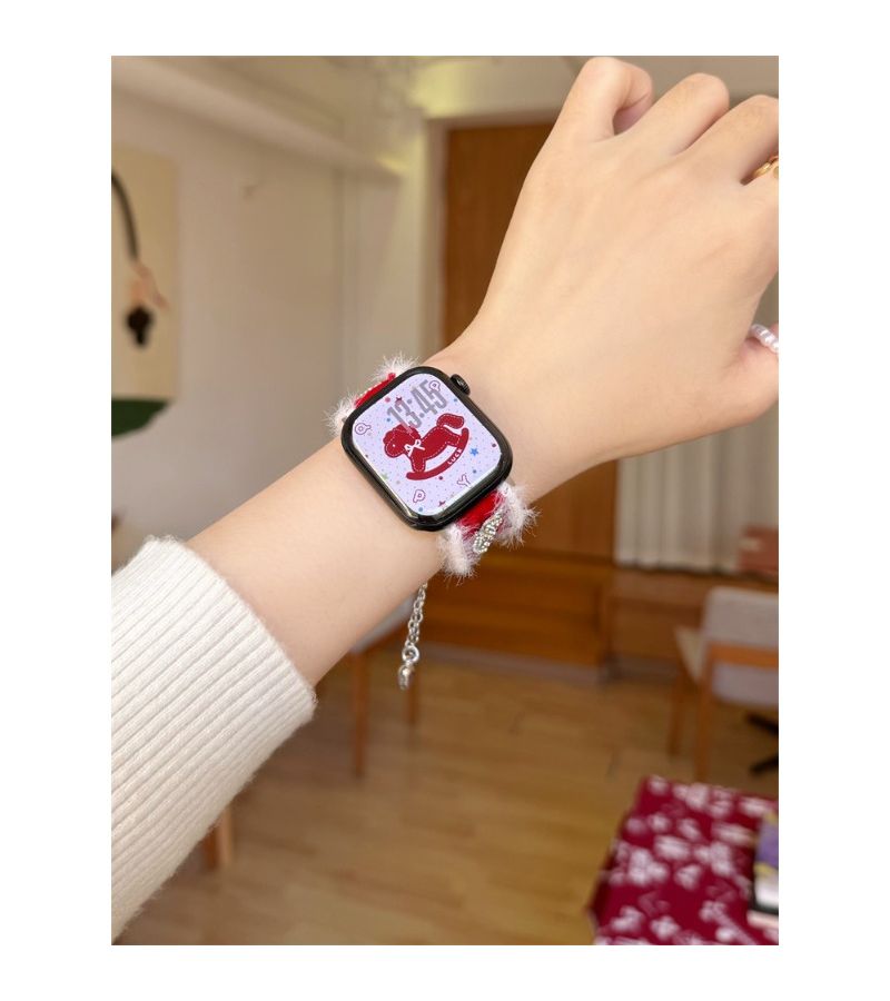 Mixed Color Handmade Plush Watch Band For 38 To 49mm Apple Watch Sizes - Image 5
