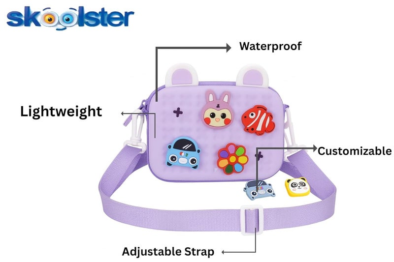 Skoolster Kids Cute Cartoon Crossbody Bag – 3D Animal & Car Design Silicone Shoulder Purse for Toddlers and Girls | Lightweight Waterproof Mini Bag for Travel, School & Outdoor Play - Image 4