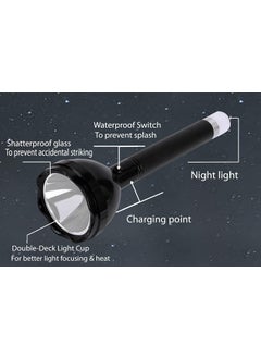 Care4 2in1 1000M Range Long Beam 4 Modes High Low SOS Table Lmp Waterproof Chargeable LED 70W Flashlight Torch Emergency Table Lamp Emergency Table Lamp Long Press for Blinker Torch  - Image 2