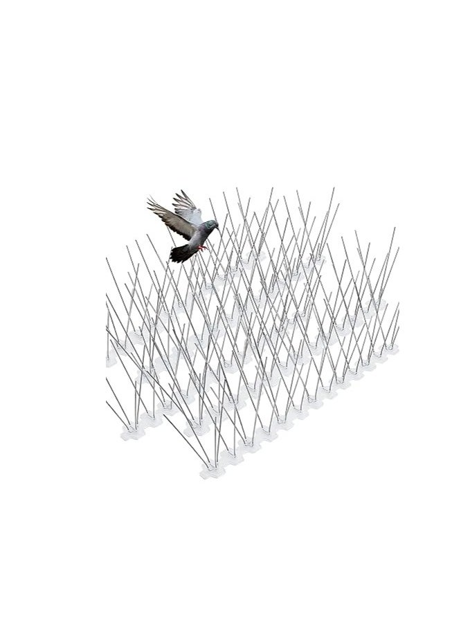 KNP - KNP Bird spikes with a plastic base are an effective and humane way to deter birds from roosting or nesting on ledges, roofs, and other structures. - Image 1