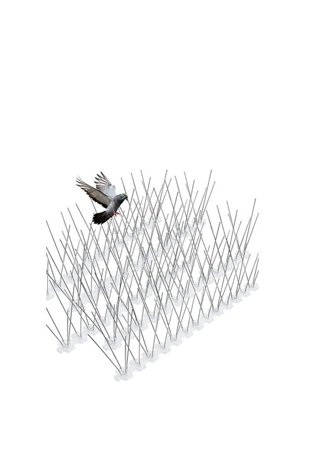 KNP - KNP Bird spikes with a plastic base are an effective and humane way to deter birds from roosting or nesting on ledges, roofs, and other structures. - Image 1