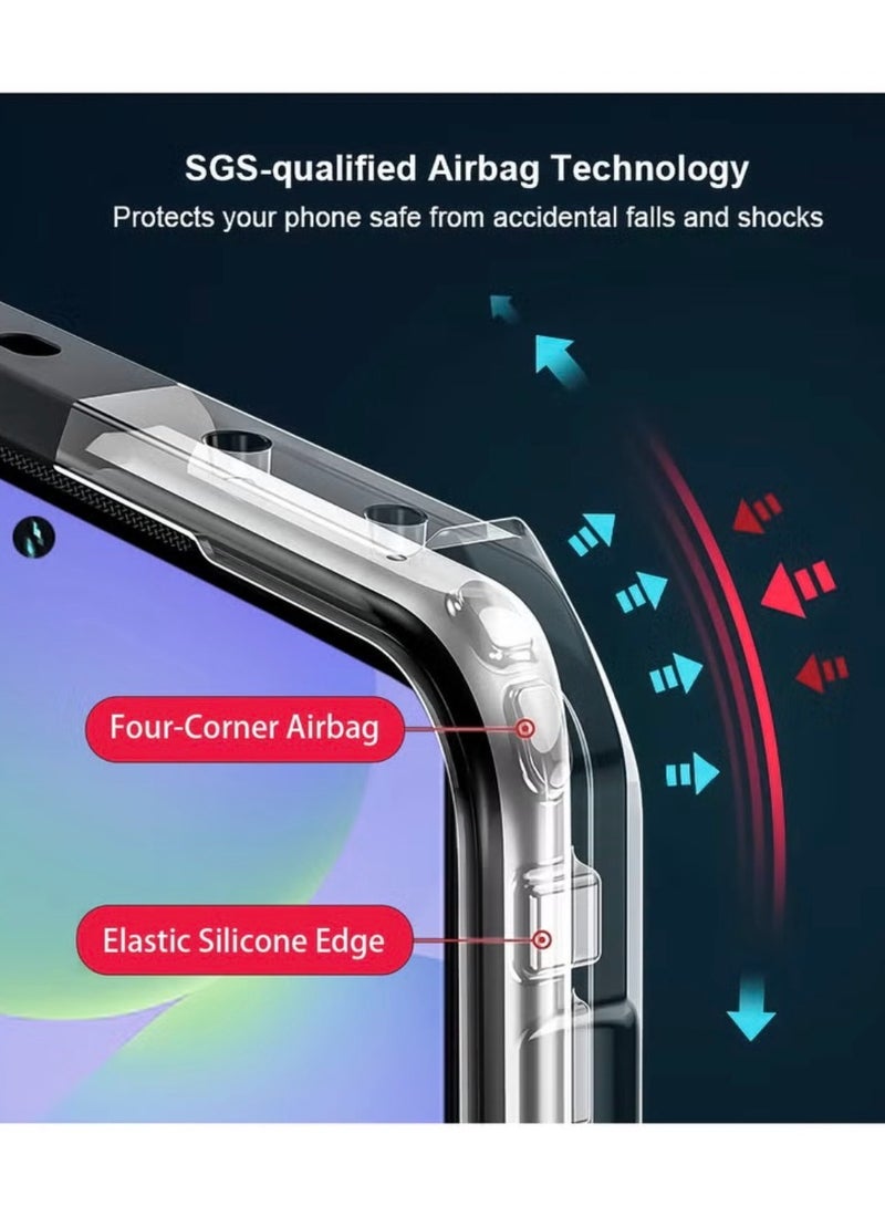 Xundo Clear Case for Samsung Galaxy S23 FE | Premium Rugged | Durable Shock-absorbing Frame | Black Border | Thermoplastic Polyurethane | Airbag Anti-drop Protection - Clear - Image 3