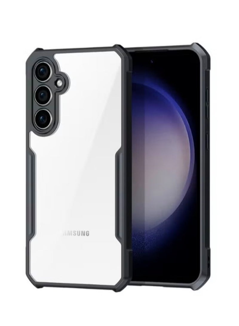 Xundo Clear Case for Samsung Galaxy S23 FE | Premium Rugged | Durable Shock-absorbing Frame | Black Border | Thermoplastic Polyurethane | Airbag Anti-drop Protection - Clear - Image 1