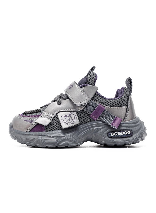 Bobdog Boys' Breathable Mesh Shoes, Comfortable Children's Sneakers For Autumn, 102553118, Pigeon Gray/rose Purple, Size 35 - Image 3