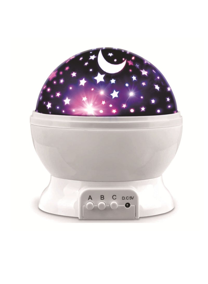 Star Projector, Durable And Portable Night Light Lamp, Lightweight And Compact Projection Lamp, Noiseless Colorful LED Starry Sky Lamp For Kids Bedroom Decor, (1pc, White)  - Image 1