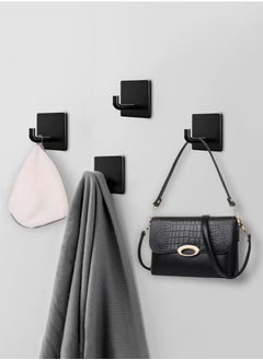 LEOKOR 12 Pieces Coat Hooks 304 Stainless Steel Waterproof Hooks Hat Rack Robe Hook Wall Hooks Black  - Image 3