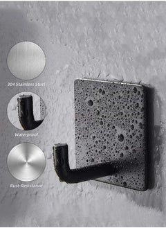 LEOKOR 12 Pieces Coat Hooks 304 Stainless Steel Waterproof Hooks Hat Rack Robe Hook Wall Hooks Black  - Image 4