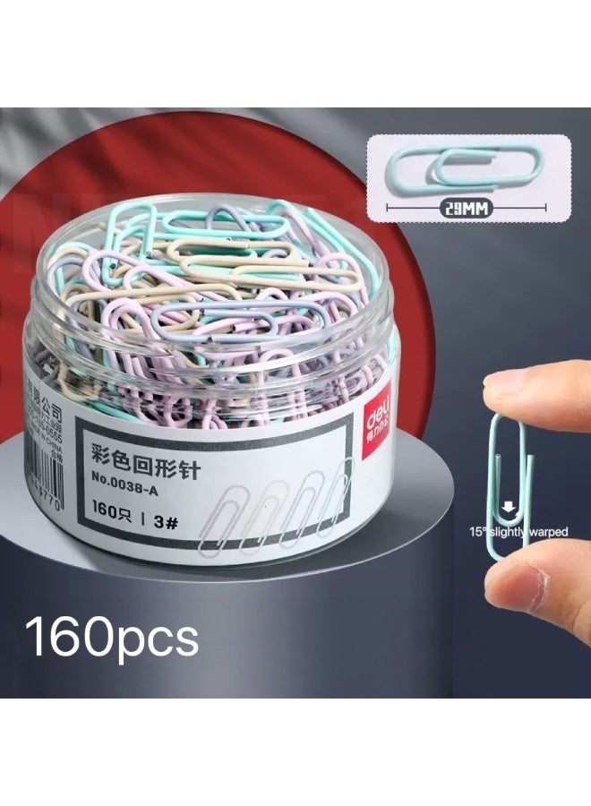 ديلي مشابك ورق حديدية من سلسلة موراندي كولور، 160 مشبكًا، مقاومة للصدأ، متينة ومقاومة للماء، ألوان متنوعة، مشابك علامات مرجعية إبداعية لطيفة للوازم المكتبية - Image 1