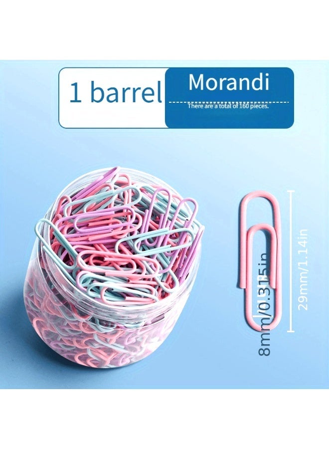 ديلي مشابك ورق حديدية من سلسلة موراندي كولور، 160 مشبكًا، مقاومة للصدأ، متينة ومقاومة للماء، ألوان متنوعة، مشابك علامات مرجعية إبداعية لطيفة للوازم المكتبية - Image 2