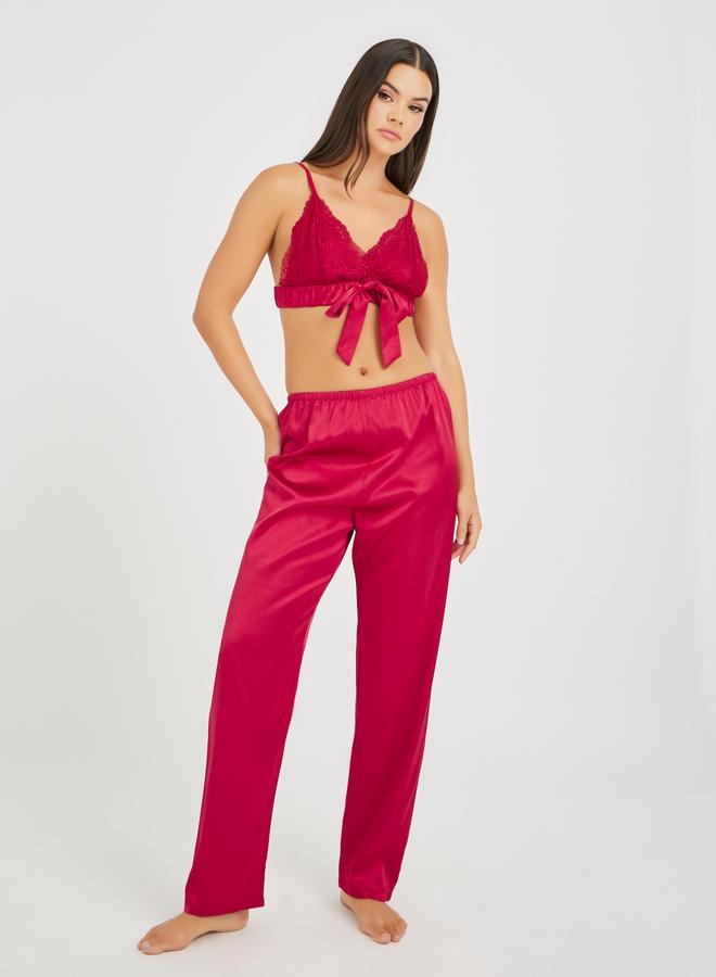 Take Two Take Two Lace Camisole, Satin Shorts and Pants Lingerie Set - Image 3