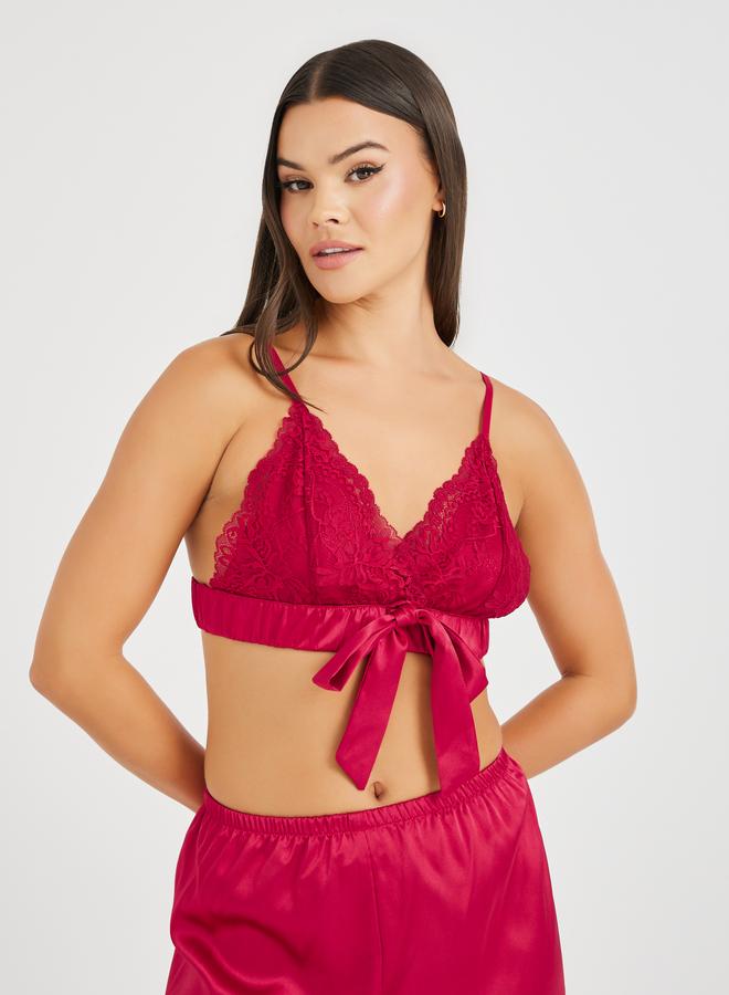 Take Two Take Two Lace Camisole, Satin Shorts and Pants Lingerie Set - Image 4