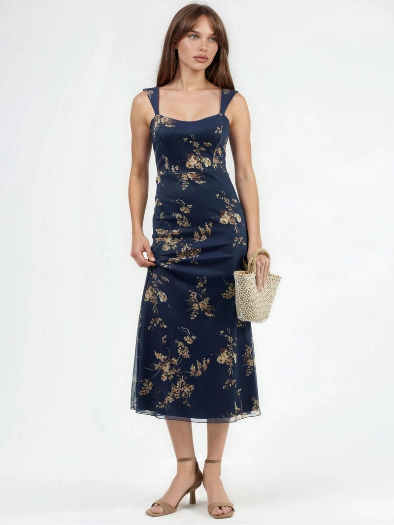HICCUP Floral Midi Dress with Heart Collar - Image 1