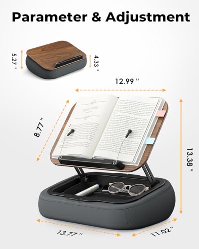 SupeDesk Lap Beanbag Book Stand with Storage, Adjustable Reading Pillow for Bed & Desk, Multi-Angle Book Stand Pillow Holder, Hands-Free Lap Reading Stand for Book,iPad, Tablet, Book Lover Essential - Image 3
