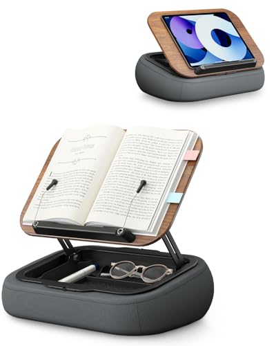 SupeDesk Lap Beanbag Book Stand with Storage, Adjustable Reading Pillow for Bed & Desk, Multi-Angle Book Stand Pillow Holder, Hands-Free Lap Reading Stand for Book,iPad, Tablet, Book Lover Essential - Image 1