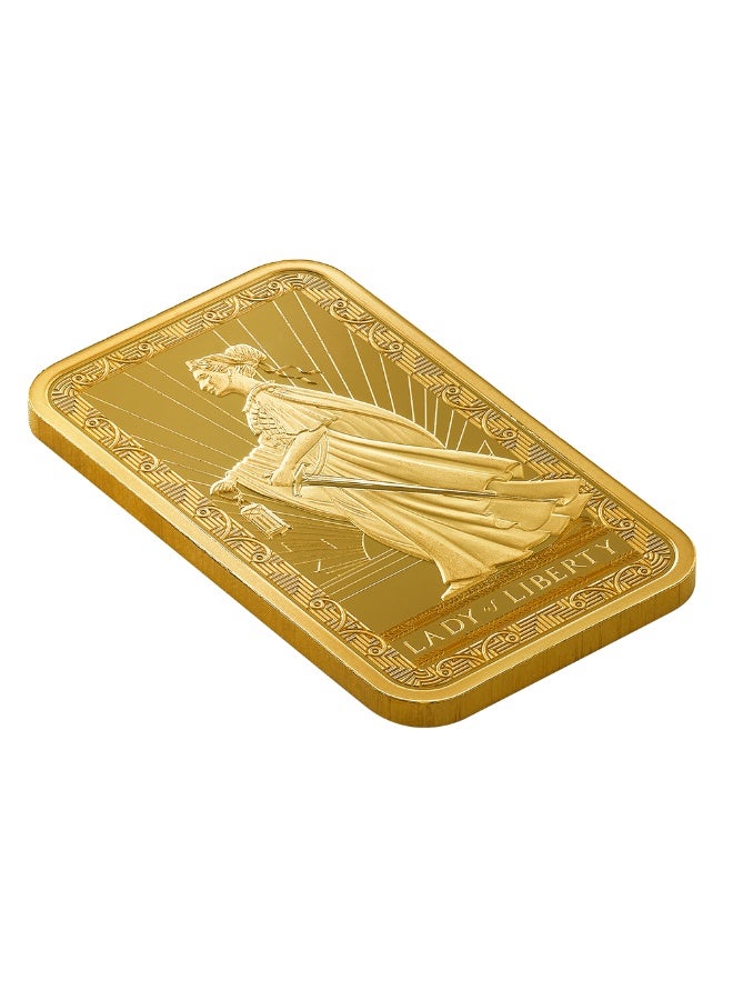 PAMP / Newmont Lady of Liberty 1oz 999.9 Fine Gold Bar - Image 4