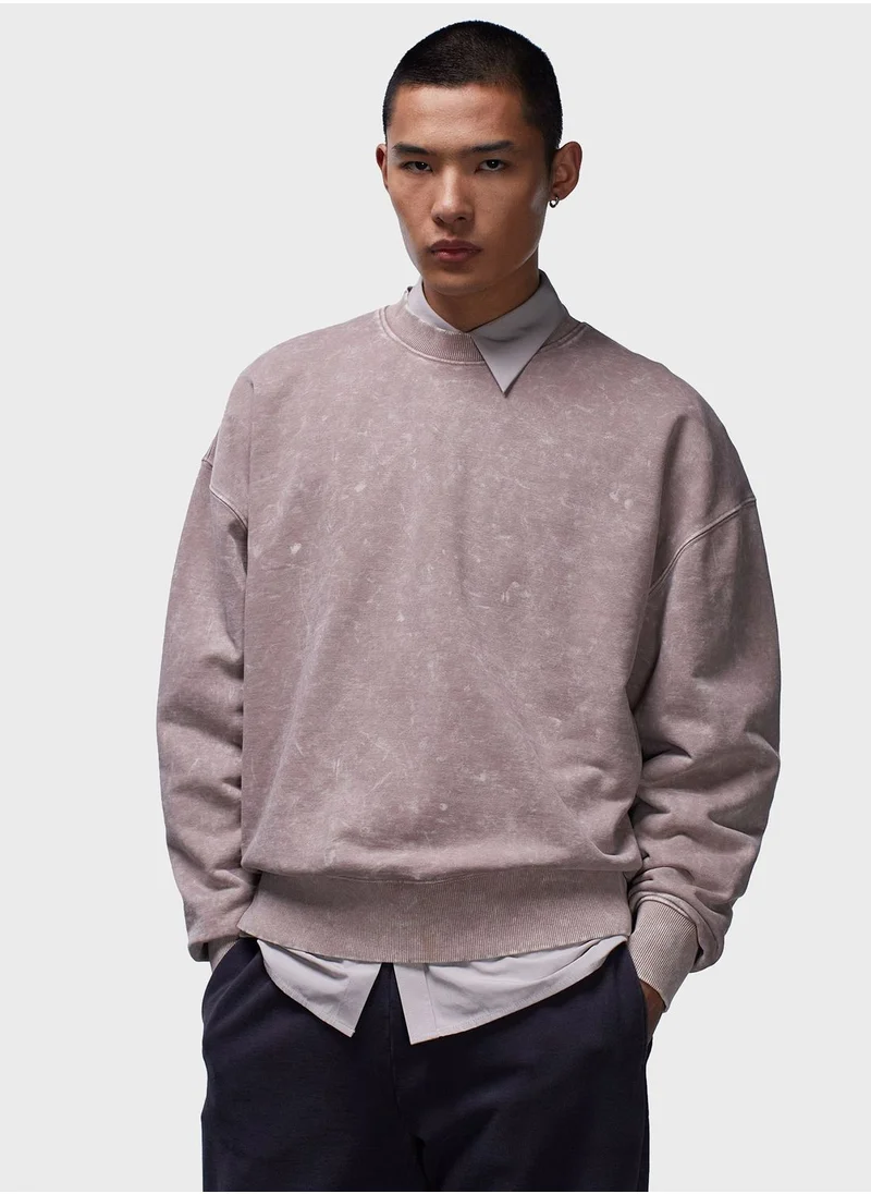 TOPMAN Topman Oversized Fit Sweatshirt With Acid Wash In