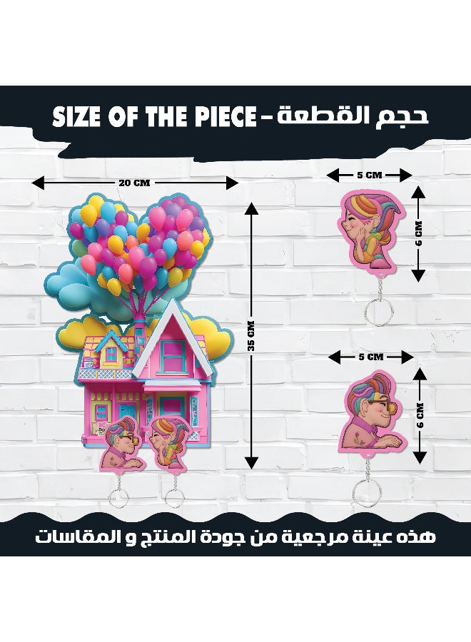 علاقة مفاتيح ميدلية مقاس 25x35 سم, مزيج مشرق من الوردي و التركواز, مطبوع بجودة عالية, مع سمك 6ملي لمتانة قوية, ملونة, تصميم انيق لاضافة لمسة جمالية للحائط, علاقة مفاتيح, خطاف للمفاتيح, ديكور للحائط  - Image 3