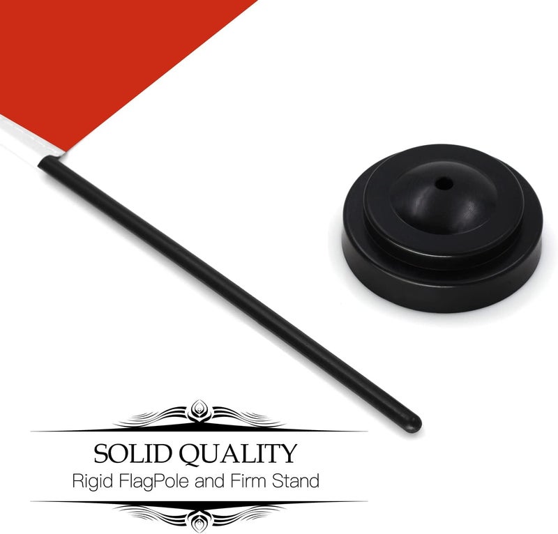 Anley Switzerland Deluxe Desk Flag Set - 6 x 4 Inch Miniature Swiss CH Desktop Flag with 12" Solid Pole - Vivid Color and Fade Resistant - Black Base and Spear Top - Image 5