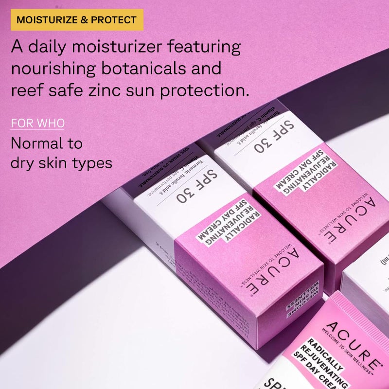 Acure Radically Rejuvenating SPF 30 Day Cream - Face Moisturizer with SPF 30 & Vitamin C, Anti Aging Sunscreen, Hydrating Face Cream, Daily Facial Care for Women & Men with Turmeric, Vegan - 1.7 fl oz - Image 2