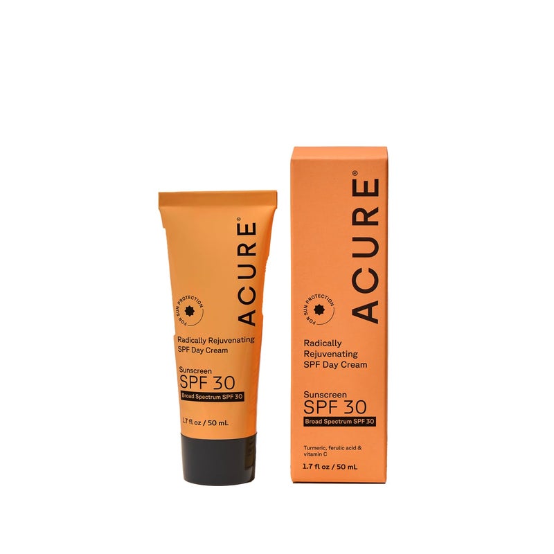Acure Radically Rejuvenating SPF 30 Day Cream - Face Moisturizer with SPF 30 & Vitamin C, Anti Aging Sunscreen, Hydrating Face Cream, Daily Facial Care for Women & Men with Turmeric, Vegan - 1.7 fl oz - Image 1